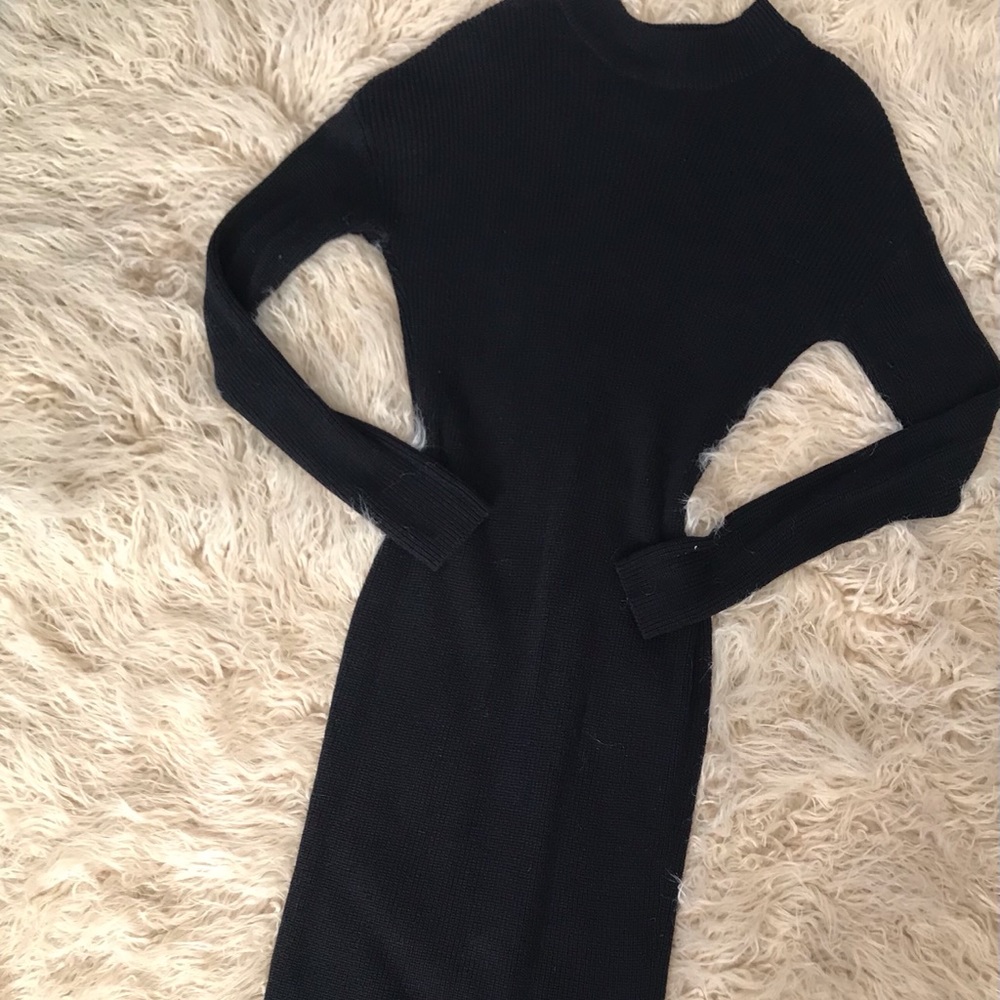 Black knit dress